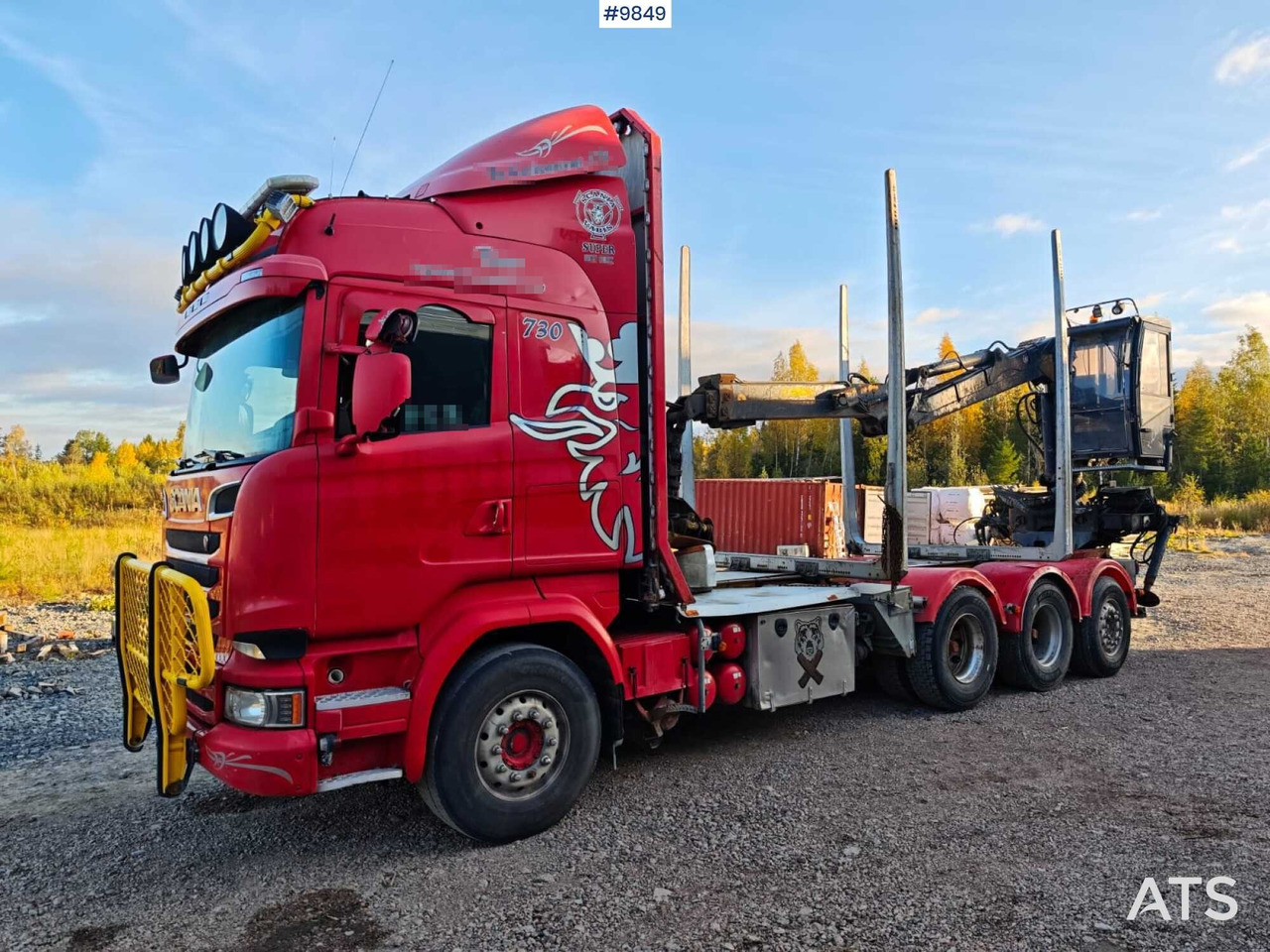 Scania R730 Tridem Timber Truck with Loglift F125S Crane (VIDEO) - Camión forestal, Camión grúa: foto 1 Scania R730 Tridem Timber Truck with Loglift F125S Crane (VIDEO) - Camión forestal, Camión grúa: foto 1
