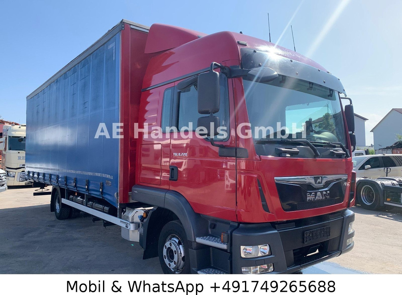 MAN TGL 8.220 L BL P+P *Tautliner/2xTank/AHK/LDW - Furgoneta con caja de lona: foto 1 MAN TGL 8.220 L BL P+P *Tautliner/2xTank/AHK/LDW - Furgoneta con caja de lona: foto 1