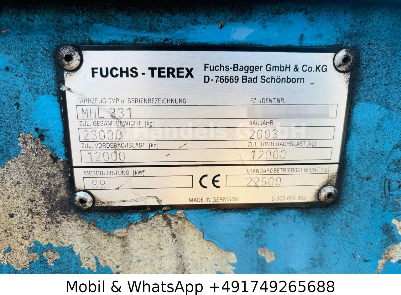 Excavadora de ruedas Terex MHL 331 Umschlagbagger: foto 15 Excavadora de ruedas Terex MHL 331 Umschlagbagger: foto 15
