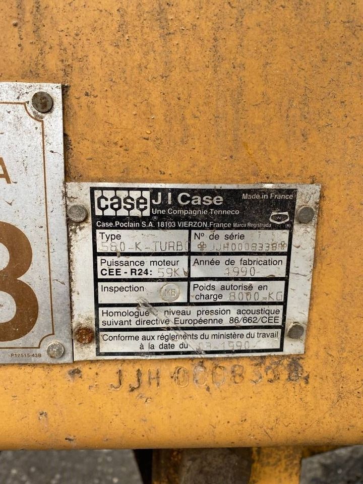 Retroexcavadora Case 580K-TURBO/EXTENDAHOE endommagée: foto 7