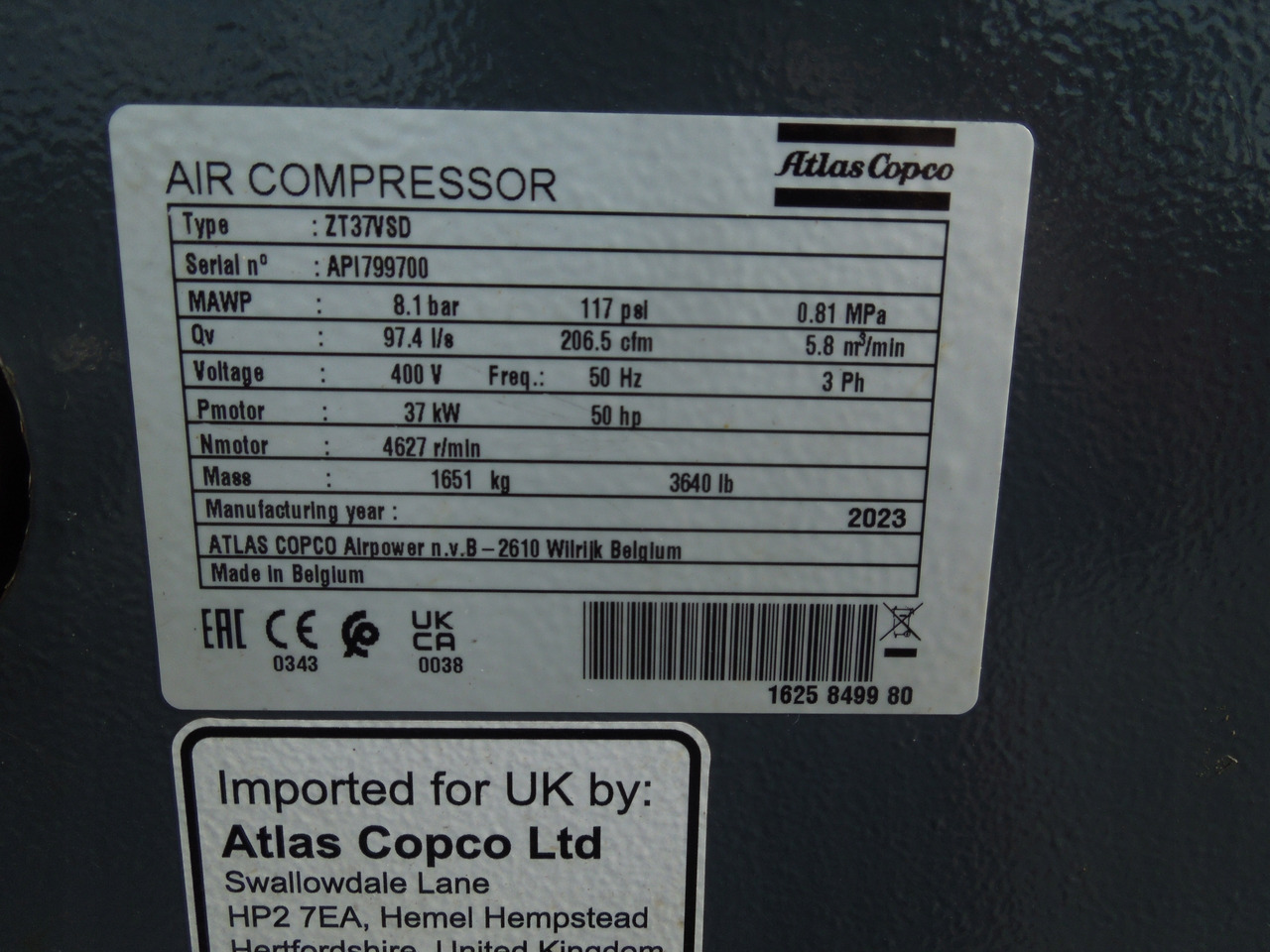ATLAS COPCO ZT37VSDFF - Compresor de aire: foto 1 ATLAS COPCO ZT37VSDFF - Compresor de aire: foto 1