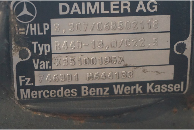 Mercedes-Benz R440-13A/C22.5 43/13 I=3.307 - Eje posterior para Camión: foto 4 Mercedes-Benz R440-13A/C22.5 43/13 I=3.307 - Eje posterior para Camión: foto 4