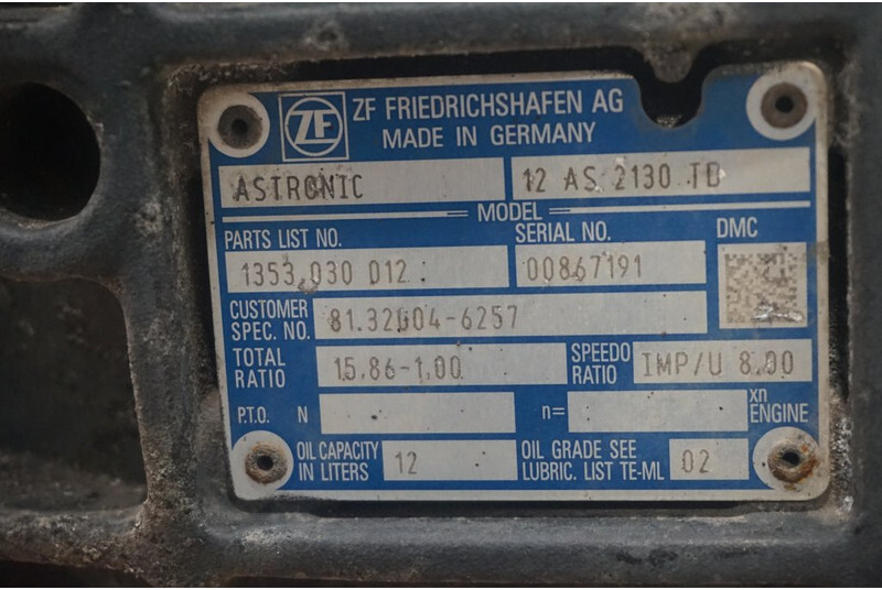 ZF 12AS2130DD TGS 81.32004-6257 - Caja de cambios para Camión: foto 5 ZF 12AS2130DD TGS 81.32004-6257 - Caja de cambios para Camión: foto 5