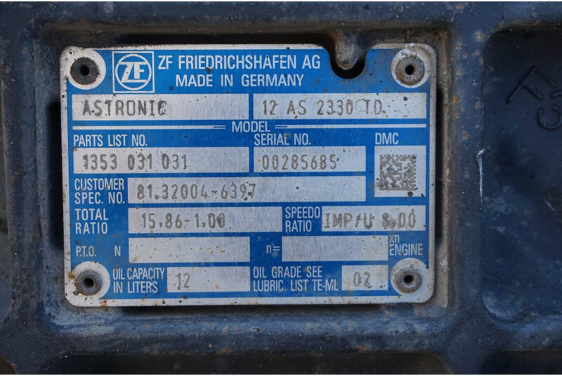 ZF 12AS2330DD TGX 81 32004-6397 - Caja de cambios para Camión: foto 5 ZF 12AS2330DD TGX 81 32004-6397 - Caja de cambios para Camión: foto 5