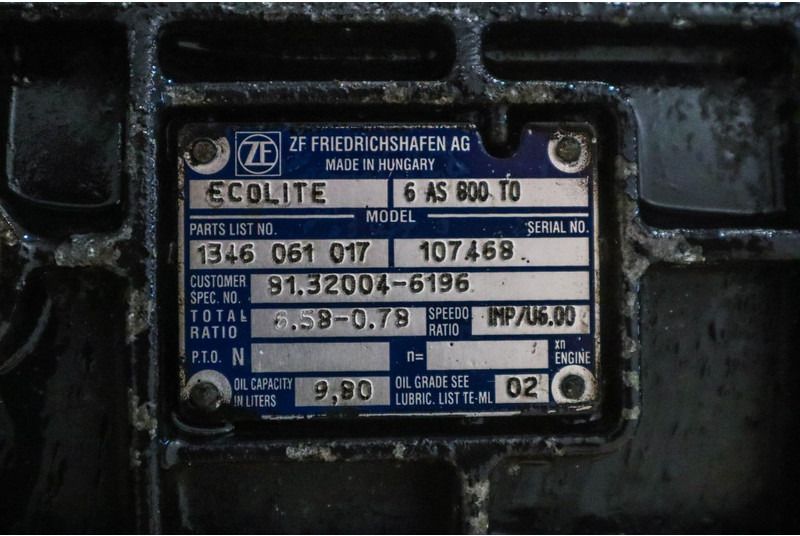 ZF 6AS800TO TGL EURO5 81.32004-6196 - Caja de cambios para Camión: foto 5 ZF 6AS800TO TGL EURO5 81.32004-6196 - Caja de cambios para Camión: foto 5