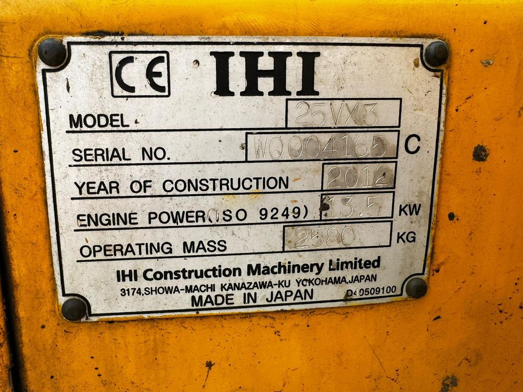 Leasing financiero de IHI 25VX3, 2.5ton, SWISS Machine  leasing IHI 25VX3, 2.5ton, SWISS Machine: foto 8