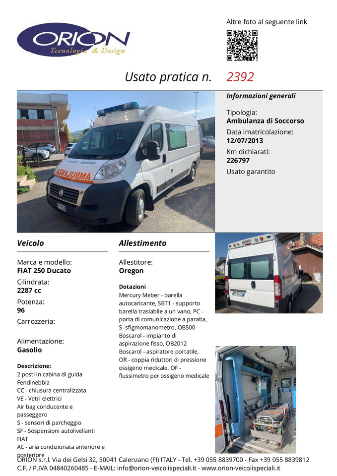 Ambulancia ORION FIAT 250 DUCATO: foto 7