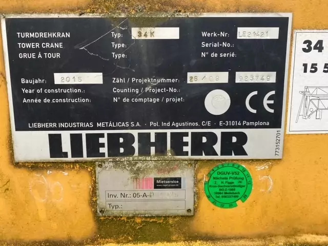 2015 Liebherr 34 K - Grúa torre: foto 5 2015 Liebherr 34 K - Grúa torre: foto 5