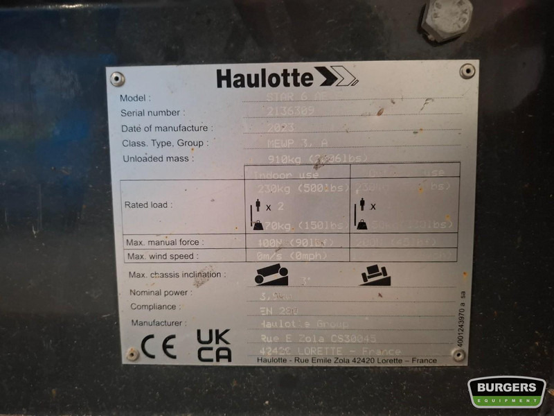 Haulotte Star 6 - Plataforma elevadora: foto 5 Haulotte Star 6 - Plataforma elevadora: foto 5