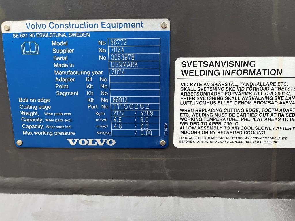 Volvo L150H L180H Ny Skopa Volvo L150 L180 Bucket - Cazo para Maquinaria de construcción: foto 2 Volvo L150H L180H Ny Skopa Volvo L150 L180 Bucket - Cazo para Maquinaria de construcción: foto 2
