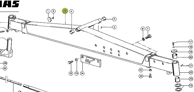 Claas Dominator 96 Korpus Osi Kierującej 0006022512 00 0602 251 2 - Eje y piezas para Maquinaria agrícola: foto 1 Claas Dominator 96 Korpus Osi Kierującej 0006022512 00 0602 251 2 - Eje y piezas para Maquinaria agrícola: foto 1
