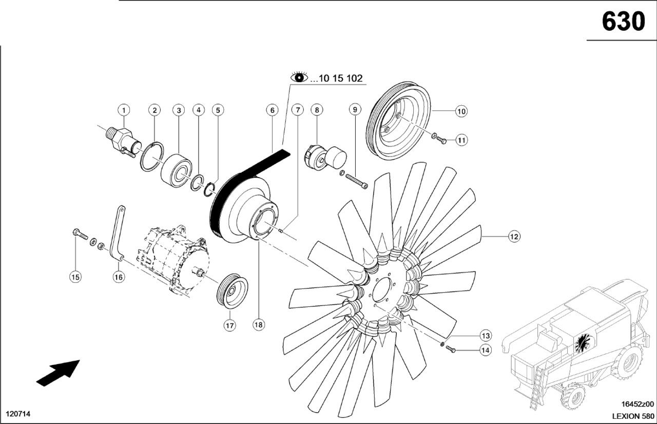 Claas Lexion 580 ROTOR 0007436510 (Napęd wentylatora) - Ventilador para Cosechadora de granos: foto 1 Claas Lexion 580 ROTOR 0007436510 (Napęd wentylatora) - Ventilador para Cosechadora de granos: foto 1