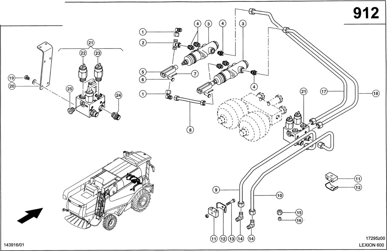 Claas Lexion 600 ZAWÓR HAMULCA 0006832990 (Przewody hydrauliczne, układ hamulcowy) - Válvula de freno para Maquinaria agrícola: foto 1 Claas Lexion 600 ZAWÓR HAMULCA 0006832990 (Przewody hydrauliczne, układ hamulcowy) - Válvula de freno para Maquinaria agrícola: foto 1