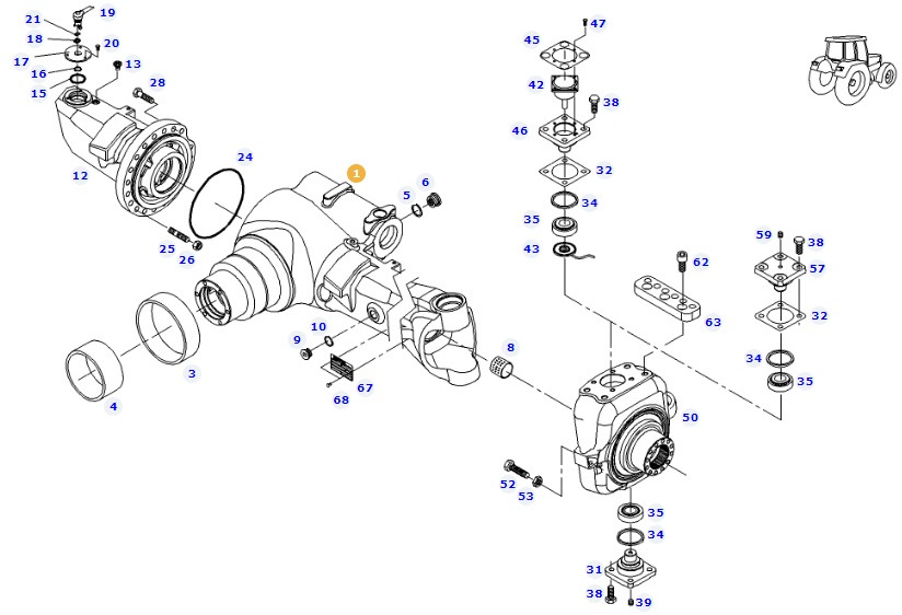 Fendt 414 Vario - oś przednia most - obudowa korpus F416300020020 - Eje delantero para Maquinaria agrícola: foto 1 Fendt 414 Vario - oś przednia most - obudowa korpus F416300020020 - Eje delantero para Maquinaria agrícola: foto 1