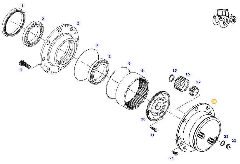 Fendt 414 Vario - oś przednia most - obudowa przekładni planetarnej F712301020250 - Eje delantero para Maquinaria agrícola: foto 1 Fendt 414 Vario - oś przednia most - obudowa przekładni planetarnej F712301020250 - Eje delantero para Maquinaria agrícola: foto 1