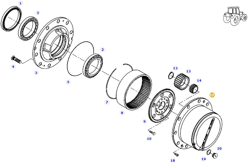 Fendt 927 930 933 936 - piasta przedniego mostu F930301020130 - Eje delantero para Maquinaria agrícola: foto 1 Fendt 927 930 933 936 - piasta przedniego mostu F930301020130 - Eje delantero para Maquinaria agrícola: foto 1
