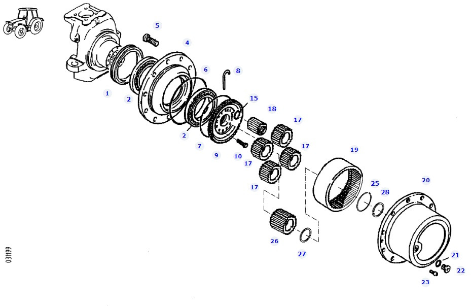 Fendt 927 930 933 936 - piasta przedniego mostu G926301020110 - Eje delantero para Maquinaria de construcción: foto 1 Fendt 927 930 933 936 - piasta przedniego mostu G926301020110 - Eje delantero para Maquinaria de construcción: foto 1