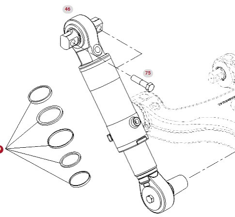 Fendt Vario 1038 1042 1046 1050 GEN 3 Siłownik Cylinder Sprężyny E530300050020 - Suspensión para Maquinaria agrícola: foto 1 Fendt Vario 1038 1042 1046 1050 GEN 3 Siłownik Cylinder Sprężyny E530300050020 - Suspensión para Maquinaria agrícola: foto 1