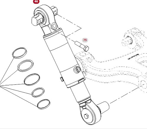 Fendt Vario 1038 1042 1046 1050 GEN 3 Siłownik Cylinder Sprężyny E530300050120 - Suspensión para Maquinaria agrícola: foto 1 Fendt Vario 1038 1042 1046 1050 GEN 3 Siłownik Cylinder Sprężyny E530300050120 - Suspensión para Maquinaria agrícola: foto 1