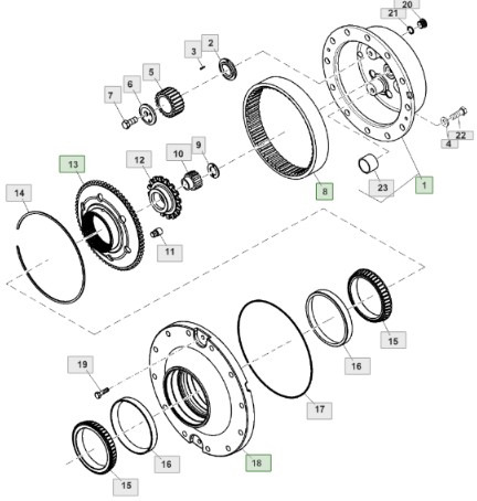 John Deere 7830 Zwolnica Kapelusz Piasta Koło Koronkowe RE564018 R554716 R104756 - Mando final para Maquinaria agrícola: foto 2 John Deere 7830 Zwolnica Kapelusz Piasta Koło Koronkowe RE564018 R554716 R104756 - Mando final para Maquinaria agrícola: foto 2