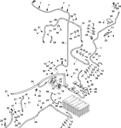 John Deere 9470RX - Przewód akumulatora RE587253 (Alternator, spręźarka, bateria, rozrusznik) - Cables/ Alambres para Tractor: foto 1 John Deere 9470RX - Przewód akumulatora RE587253 (Alternator, spręźarka, bateria, rozrusznik) - Cables/ Alambres para Tractor: foto 1