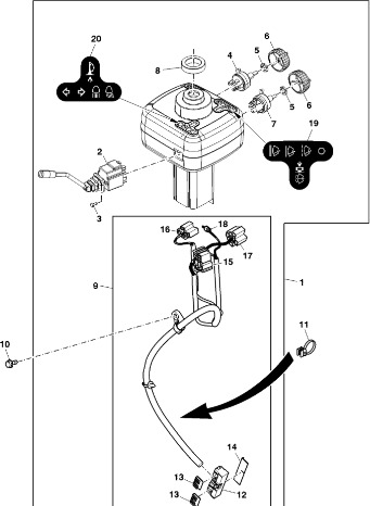 John Deere 9470RX - Wiązka przewodów kierunk. RE346231 (Kierowanie) - Cables/ Alambres para Tractor: foto 1 John Deere 9470RX - Wiązka przewodów kierunk. RE346231 (Kierowanie) - Cables/ Alambres para Tractor: foto 1