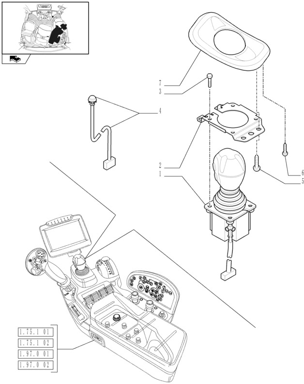 New Holland T6010 Joystick 84253192 - Cabina e interior para Tractor: foto 1 New Holland T6010 Joystick 84253192 - Cabina e interior para Tractor: foto 1