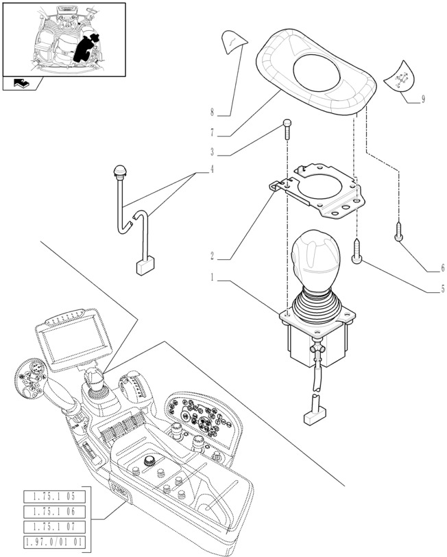 New Holland T6010 Joystick 84253193 - Cabina e interior para Tractor: foto 1 New Holland T6010 Joystick 84253193 - Cabina e interior para Tractor: foto 1