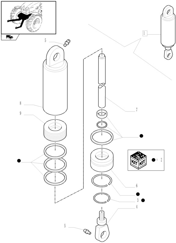 New Holland T6010 Pręt 47126879 - Bastidor/ Chasis para Tractor: foto 1 New Holland T6010 Pręt 47126879 - Bastidor/ Chasis para Tractor: foto 1