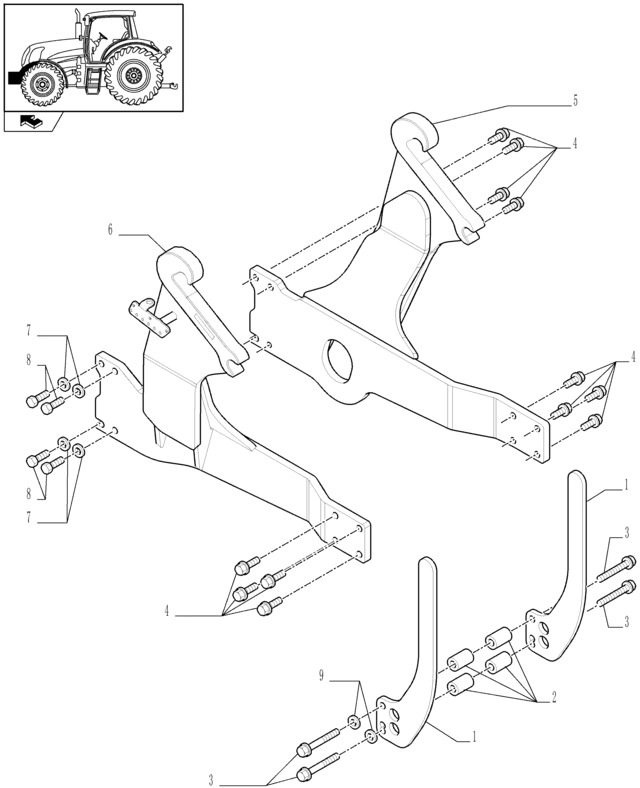 New Holland T6010 Rama 87493266 - Bastidor/ Chasis para Tractor: foto 1 New Holland T6010 Rama 87493266 - Bastidor/ Chasis para Tractor: foto 1