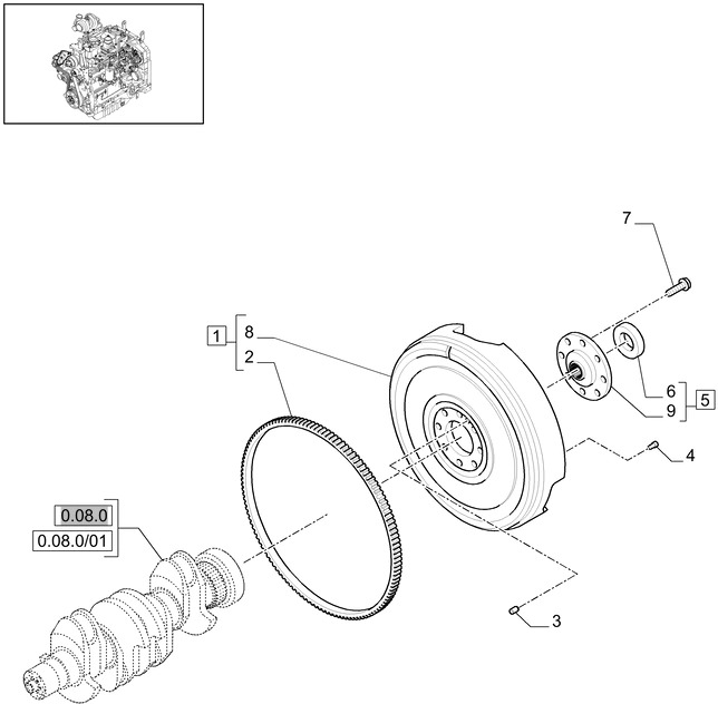 New Holland T6010 T6070 Zespół łoźyska 87802650 - Motor y piezas para Tractor: foto 1 New Holland T6010 T6070 Zespół łoźyska 87802650 - Motor y piezas para Tractor: foto 1
