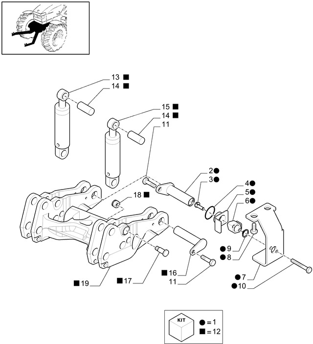 New Holland T6010 T6090 T6070 Sworzeń obrotowy 1-35-795-456 - Bastidor/ Chasis para Tractor: foto 1 New Holland T6010 T6090 T6070 Sworzeń obrotowy 1-35-795-456 - Bastidor/ Chasis para Tractor: foto 1