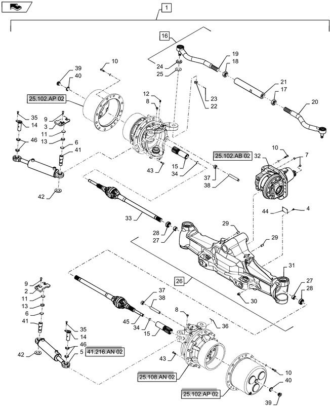 New Holland T6090 T6070 Cięgno m45 x 1.5 x 630mm l 84569149 - Dirección para Tractor: foto 1 New Holland T6090 T6070 Cięgno m45 x 1.5 x 630mm l 84569149 - Dirección para Tractor: foto 1