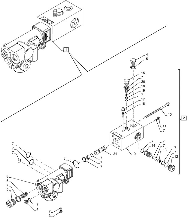 New Holland T6090 T6070 Zawór hamulca 47583839 - Válvula de freno para Maquinaria agrícola: foto 1 New Holland T6090 T6070 Zawór hamulca 47583839 - Válvula de freno para Maquinaria agrícola: foto 1