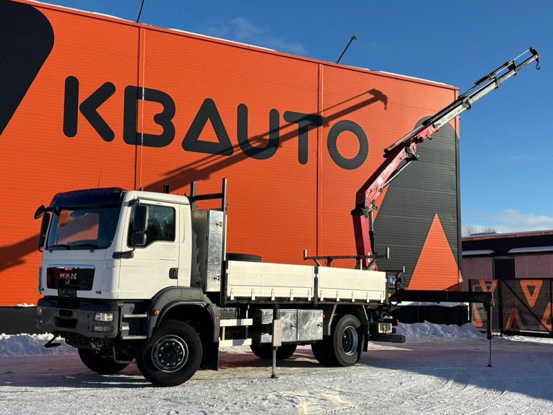 MAN TGM 18.340 4x4 HMF 1720-K5 / PLATFORM L=5009 mm - Camión caja abierta, Camión grúa: foto 1 MAN TGM 18.340 4x4 HMF 1720-K5 / PLATFORM L=5009 mm - Camión caja abierta, Camión grúa: foto 1