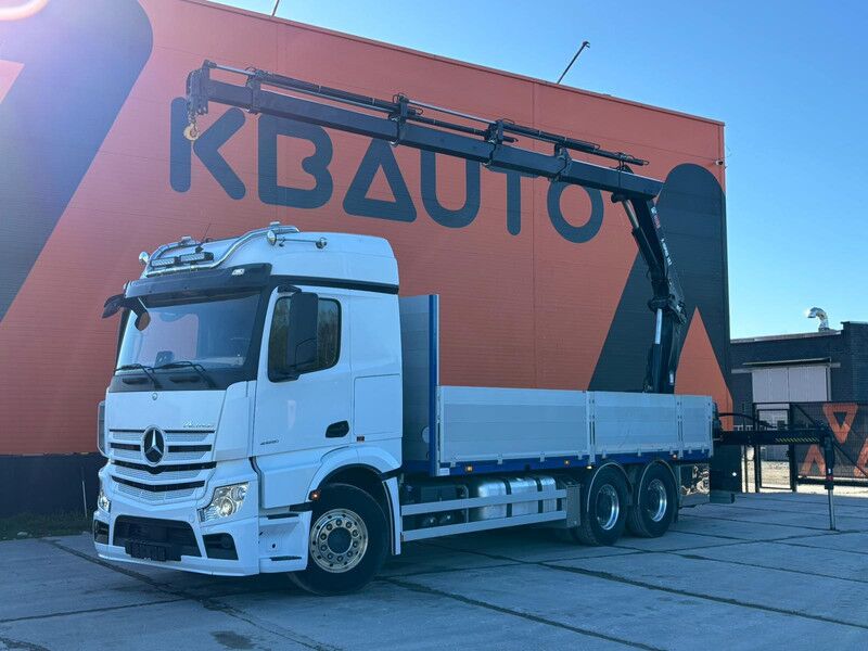 Mercedes-Benz Actros 2551 6x4 LOW MILEAGE ! / HIAB 162E-4 / PLATFORM L=6645 mm - Camión caja abierta, Camión grúa: foto 1 Mercedes-Benz Actros 2551 6x4 LOW MILEAGE ! / HIAB 162E-4 / PLATFORM L=6645 mm - Camión caja abierta, Camión grúa: foto 1