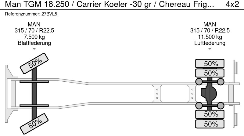 Frigorífico camión MAN TGM 18.250 / Carrier Koeler -30 gr / Chereau Frigobox / Laadklep / APK 06-26: foto 20