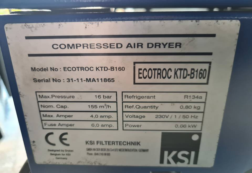 Osuszacz ziębniczy ECOTROC 2,6m3/min - Compresor de aire: foto 3 Osuszacz ziębniczy ECOTROC 2,6m3/min - Compresor de aire: foto 3