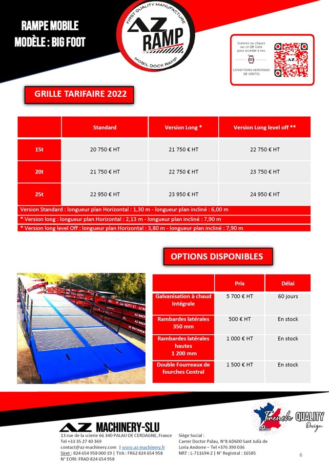 Rampa de carga nuevo AZ RAMP KING VERSION, BIG FOOT 15 T mobile loading ramp: foto 9 Rampa de carga nuevo AZ RAMP KING VERSION, BIG FOOT 15 T mobile loading ramp: foto 9