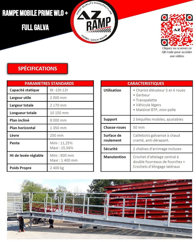 AZ RAMP-PRIME PRIME WLO + 10 FULL GALVA Mobil Loading Ramp - Rampa de carga: foto 2 AZ RAMP-PRIME PRIME WLO + 10 FULL GALVA Mobil Loading Ramp - Rampa de carga: foto 2