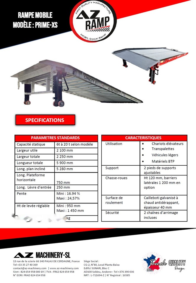 AZ RAMP PRIME XS-6 mobile loading ramp - Rampa de carga: foto 2 AZ RAMP PRIME XS-6 mobile loading ramp - Rampa de carga: foto 2