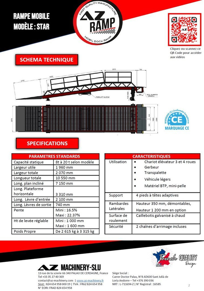Loading Ramp with with hydraulic tilting bridge - AZ RAMP - STAR- 8T. 8 ton capacity - Rampa de carga: foto 2 Loading Ramp with with hydraulic tilting bridge - AZ RAMP - STAR- 8T. 8 ton capacity - Rampa de carga: foto 2