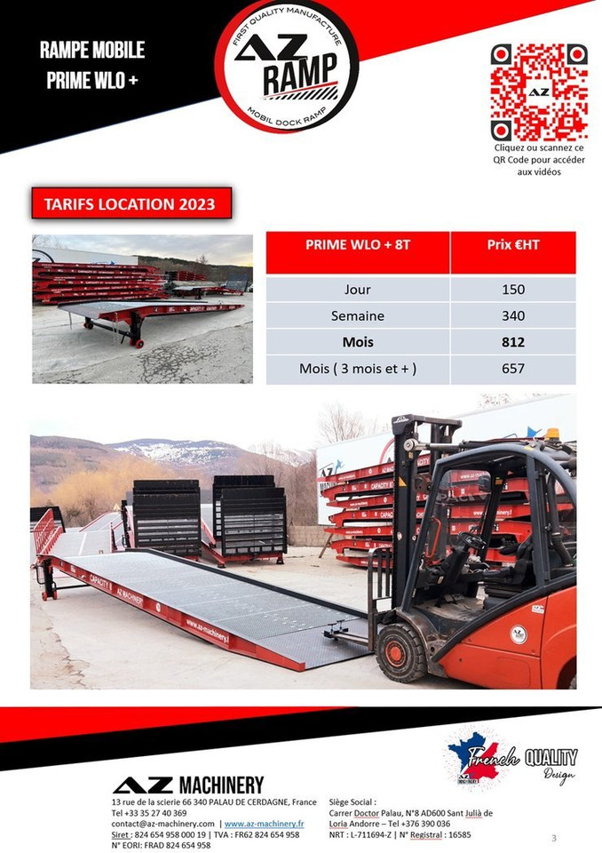Rampa de carga nuevo **RENTAL** AZ RAMP-PRIME PRIME WLO + 8 .  Industrial Mobil Loading Ramp: foto 9