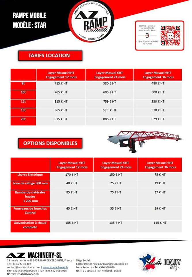 **RENTAL** Loading Ramp with with hydraulic tilting bridge - AZ RAMP - STAR- 8T. 8 ton capacity - Rampa de carga: foto 2 **RENTAL** Loading Ramp with with hydraulic tilting bridge - AZ RAMP - STAR- 8T. 8 ton capacity - Rampa de carga: foto 2