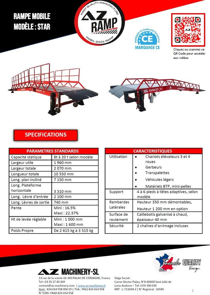 **RENTAL** Loading Ramp with with hydraulic tilting bridge - AZ RAMP - STAR- 8T. 8 ton capacity - Rampa de carga: foto 4 **RENTAL** Loading Ramp with with hydraulic tilting bridge - AZ RAMP - STAR- 8T. 8 ton capacity - Rampa de carga: foto 4