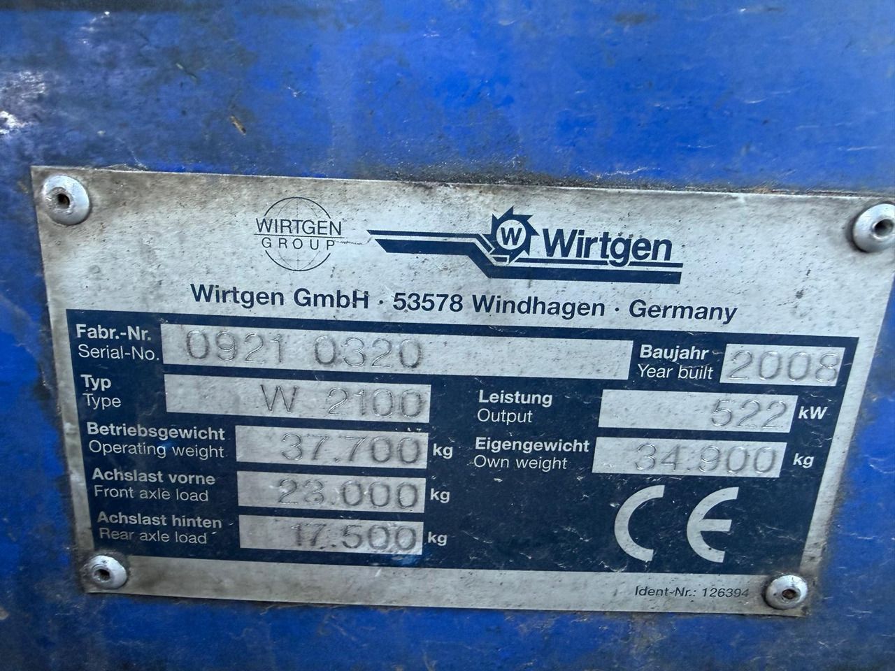 Wirtgen W 2100 darf es etwas mehr sein? - Fresadora en frío: foto 5 Wirtgen W 2100 darf es etwas mehr sein? - Fresadora en frío: foto 5