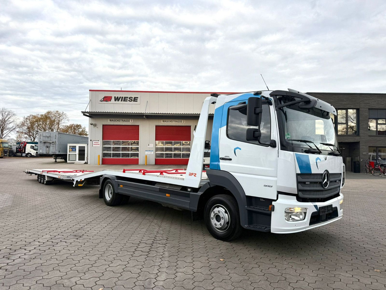 Mercedes-Benz Atego 918L Autotransporter mit BFZ Anhänger - Portavehículos camión: foto 1 Mercedes-Benz Atego 918L Autotransporter mit BFZ Anhänger - Portavehículos camión: foto 1