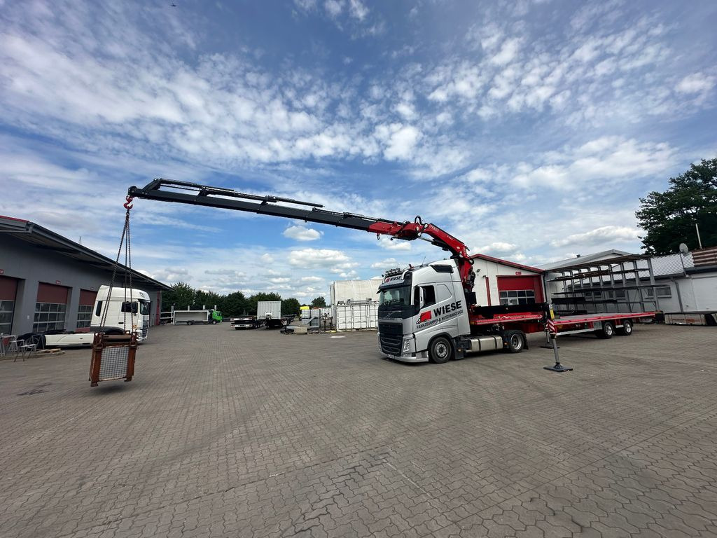 Wiese Stufensattel Tieflader mit Kran Fassi F545 - Góndola rebajadas semirremolque: foto 1 Wiese Stufensattel Tieflader mit Kran Fassi F545 - Góndola rebajadas semirremolque: foto 1