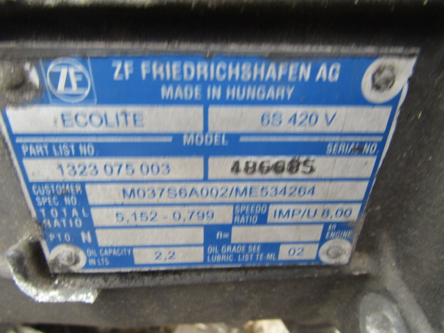 MITSUBISHI FUSO 6 SPEED MANUAL ZF GEARBOX TYPE 6S 420V - Caja de cambios para Camión: foto 4 MITSUBISHI FUSO 6 SPEED MANUAL ZF GEARBOX TYPE 6S 420V - Caja de cambios para Camión: foto 4