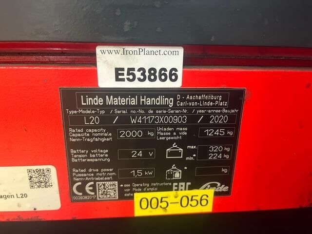 Linde L20 - Apilador: foto 5 Linde L20 - Apilador: foto 5
